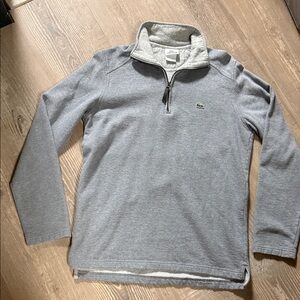 Lacoste Men's 1/4 Zip-Up Sweatshirt in Gray